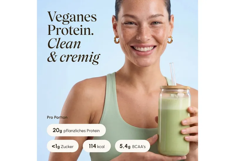 VETAIN Protein Pulver Vegan - Bio Protein Pulver, 540 g, Fermentiertes Erbsenprotein, ohne Stevia, Sucralose & Aspartam – Produktbild 8 von 8
