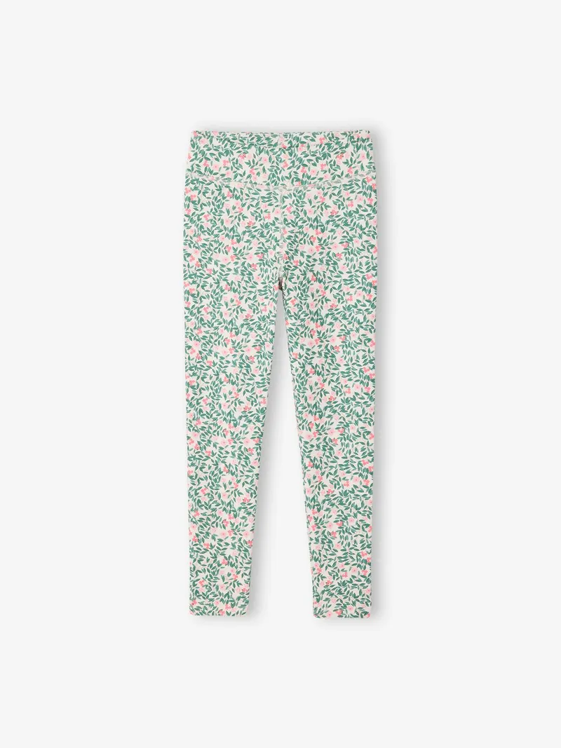 Vertbaudet Sport-Leggings Mädchen mit Blumenmuster, Wollweiß, – Produktbild 2 von 3