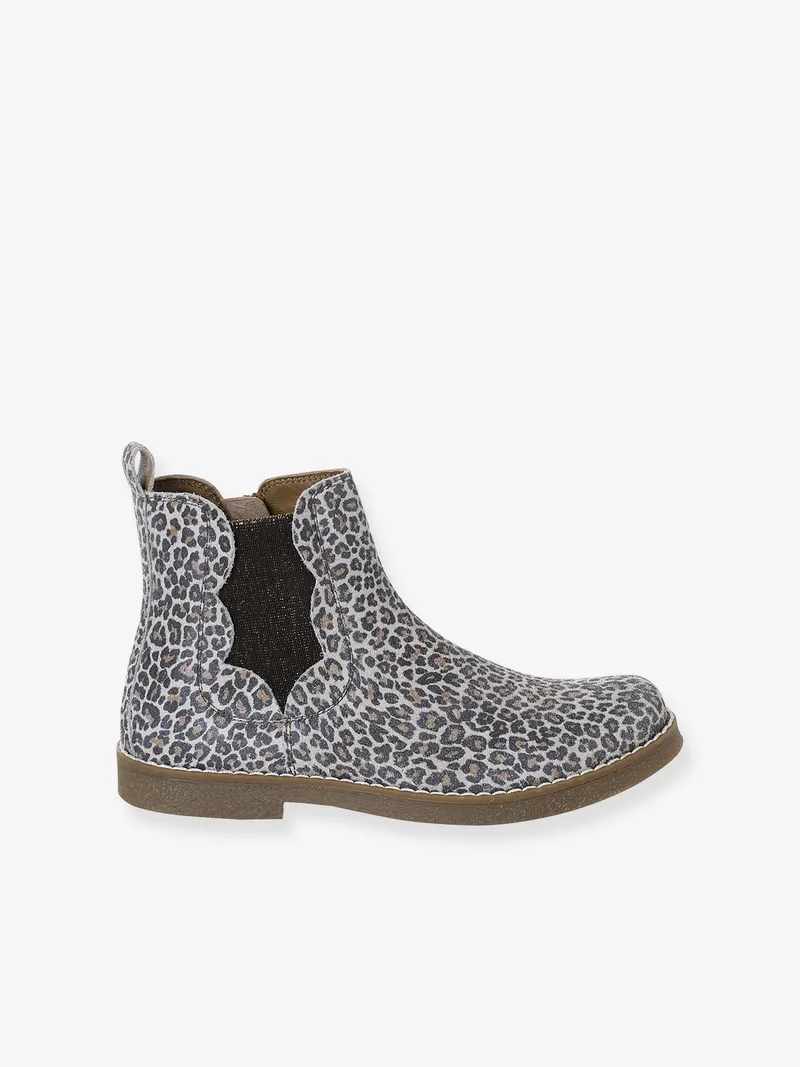 Vertbaudet Vertbaudet Mädchen Boots mit Reißverschluss, Beige leo, – Produktbild 3 von 4