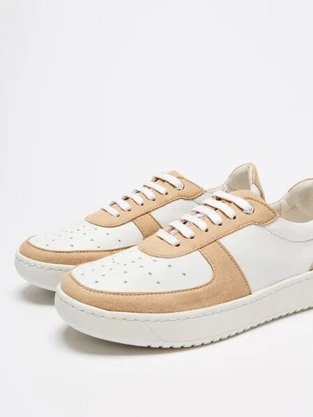NINE TO FIVE NINE TO FIVE #meta - zeitloser Capsule Sneaker aus atmungsaktiver Microfaser, White stone, – Produktbild 3 von 4