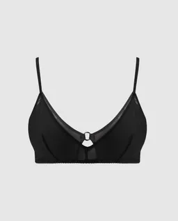 Understatement Understatement Damen vegan Bralette Aus Netzstoff Mit Doppeltem Dreieck, Plus Schwarz – Produktbild 1 von 1