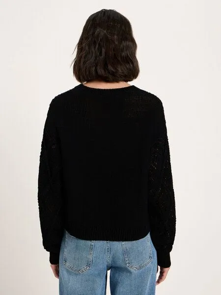 LANIUS LANIUS Lochstrick Pullover aus Bio-Baumwolle, Onyx, – Produktbild 4 von 4