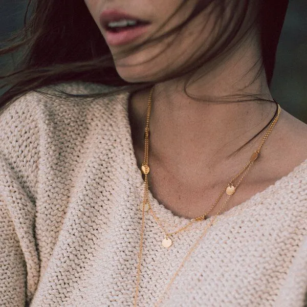 MOANINA MOANINA Kette Glow Mini Coins - 925 Silber/18k Gold Vermeil, Rose, – Produktbild 4 von 4