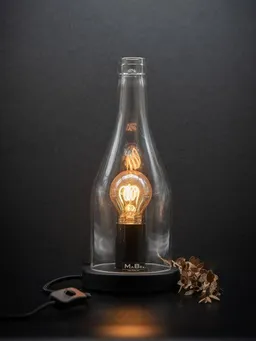 MaBe MaBe Lampe & WINDLICHT Klassik schlicht und wunderschön - Upcycling aus der 3l Flasche (30cm hoch) – Produktbild 1 von 1