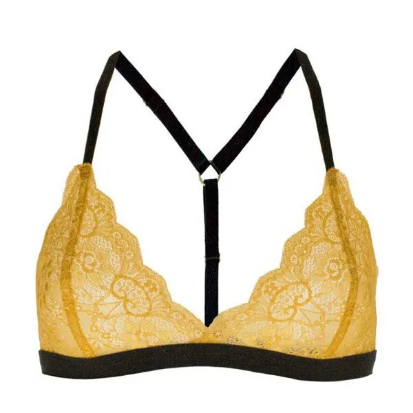 Golden Circle Clothing Golden Circle Clothing Spitzen-BH mit Biogummi, Gelb, – Produktbild 1 von 4