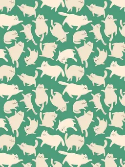 Photocircle Photocircle Poster / Leinwandbild - White Cats Pattern – Produktbild 1 von 1