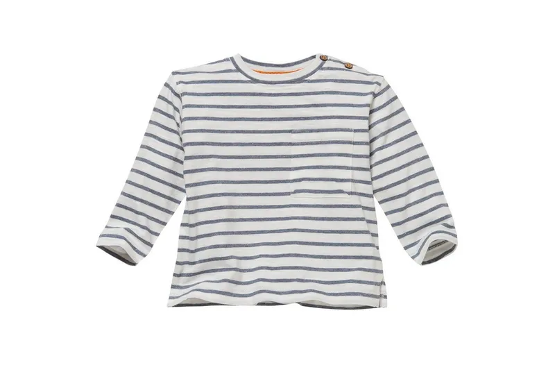 People Wear Organic People Wear Organic Langarmshirt im Doppelpack, aus Bio Baumwolle, Blau, – Produktbild 4 von 5