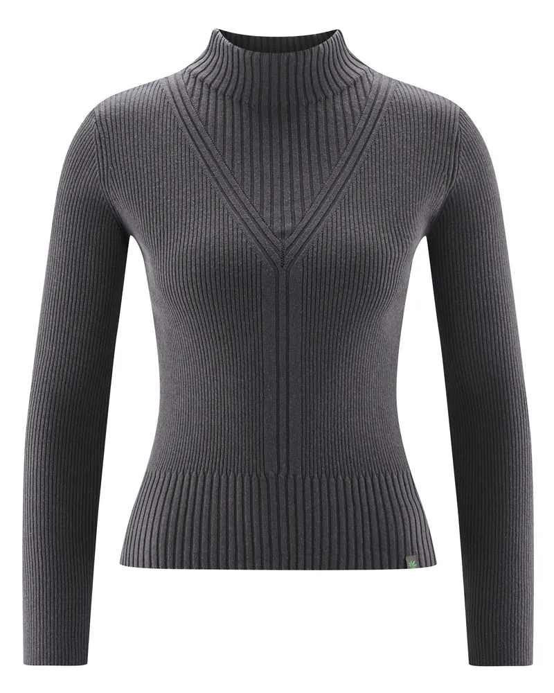 HempAge Hempage Damen vegan Pullover Anthrazit, Grau, – Produktbild 1 von 2