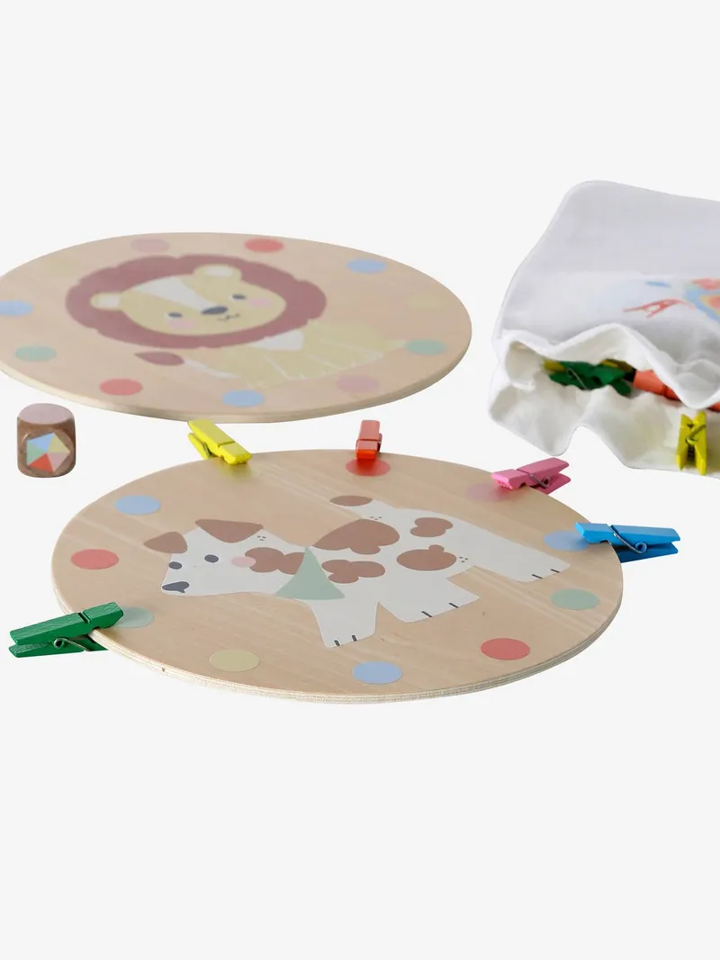 Vertbaudet Farben-Lernspiel mit Klammern Holz FSC®, Braun, – Produktbild 3 von 4