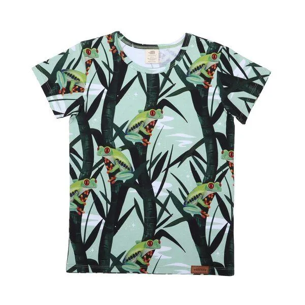 Walkiddy Baby T-Shirt GOTS zertifiziert – Grün mit Froschmotiv, Kurzarm, weich & bequem | von Walkiddy – Produktbild 1 von 2