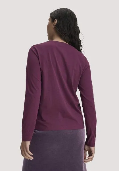 hessnatur hessnatur Longsleeve Relaxed aus Regenerative Organic Cotton (ROC), Fuchsia, – Produktbild 2 von 4