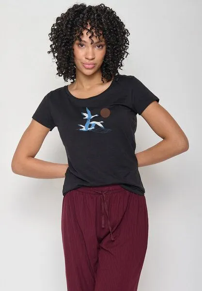 GreenBomb GREENBOMB Animal Goose Family Loves - Lässiges T-Shirt aus Bio-Baumwolle / hochwertiger Print / GOTS / Fair & Vegan, Schwarz (schwarz), – Produktbild 4 von 4