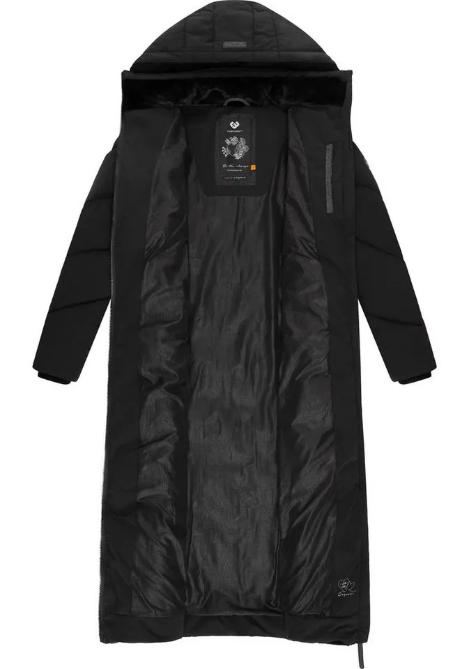 ragwear ragwear Wintermantel Rebelka Extralong wasserdichter Winterparka mit abnehmbarer Kapuze, Schwarz, – Produktbild 4 von 4