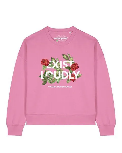 watapparel watapparel Sweatshirt Frauen Exist Loudly, Bubble pink, – Produktbild 1 von 3