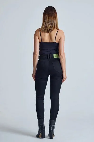 Flax and Loom Flax and Loom High Waist Skinny Jeans Modell: Nina, Ebony (schwarz), – Produktbild 3 von 4