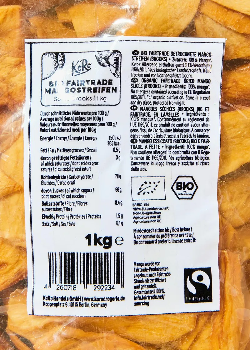 KoRo KoRo Bio Fairtrade Mangostreifen Brooks | 1 kg – Produktbild 3 von 5