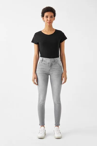 DAWN Damen Jeans SUN UP Powerstretch Design Details DAWN Bio-Baumwolle, Blue, – Produktbild 2 von 5