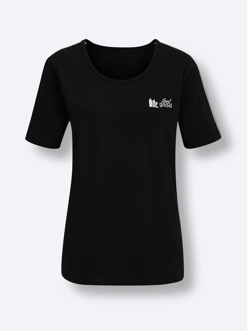 feel good Shirt schwarz-steingrau, Schwarz-steingrau, – Produktbild 1 von 2