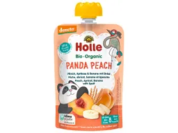 Holle Holle Quetschie Bio-Fruchtmus "Pfirsich, Aprikose, Banane, Dinkel", Panda Peach, 100 g – Produktbild 1 von 1