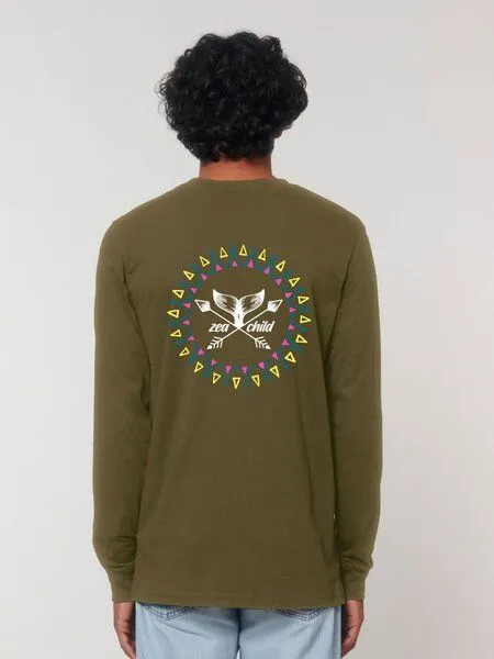 Zeachild Zeachild Tribal Longsleeve Unisex Biobaumwolle, Olive, – Produktbild 4 von 4