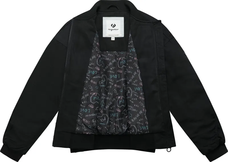 ragwear ragwear Outdoorjacke Allyra Y Leichte Übergangs-Bomberjacke mit Rippkragen, winddicht, Schwarz, – Produktbild 1 von 3