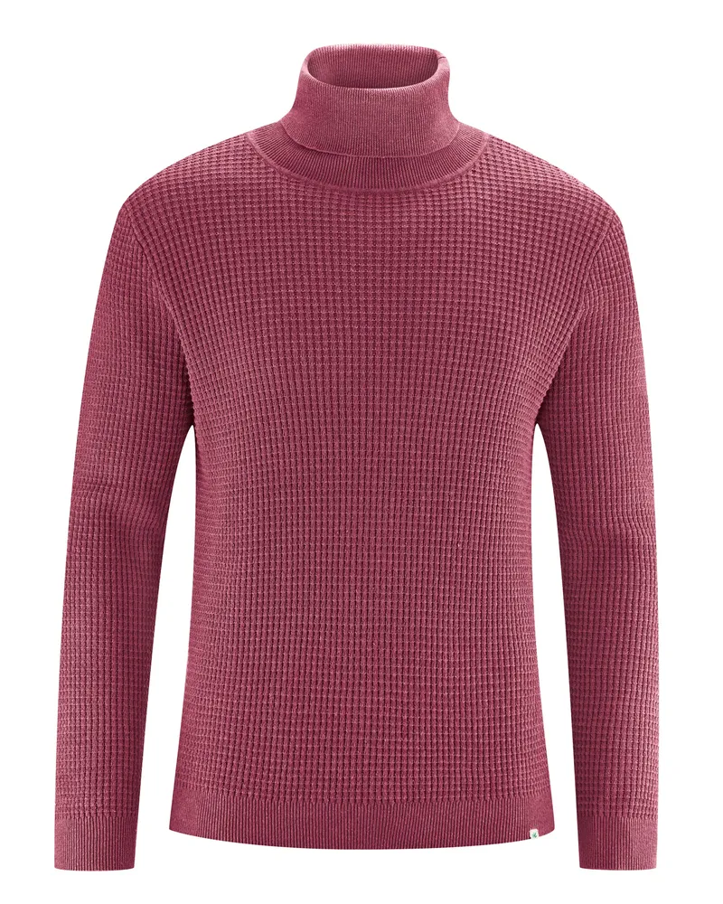 HempAge Hempage Herren vegan Rollkragenpullover In Tinto Rot, Rot, – Produktbild 1 von 2