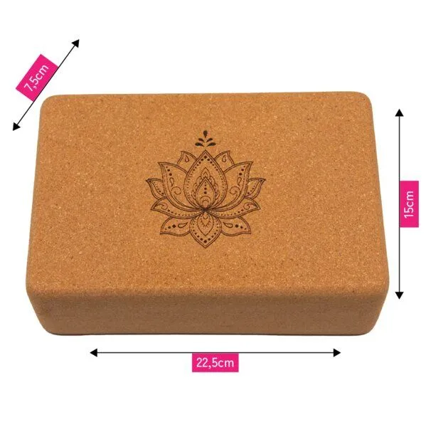 Divasya Divasya Yogablock "natural touch" aus Kork / mittlere Größe / abgerundete Ecken, Lotus, – Produktbild 2 von 3