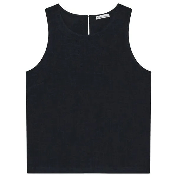 KnowledgeCotton Apparel KnowledgeCotton Apparel Top aus Leinen-Mix, Black jet, – Produktbild 1 von 4
