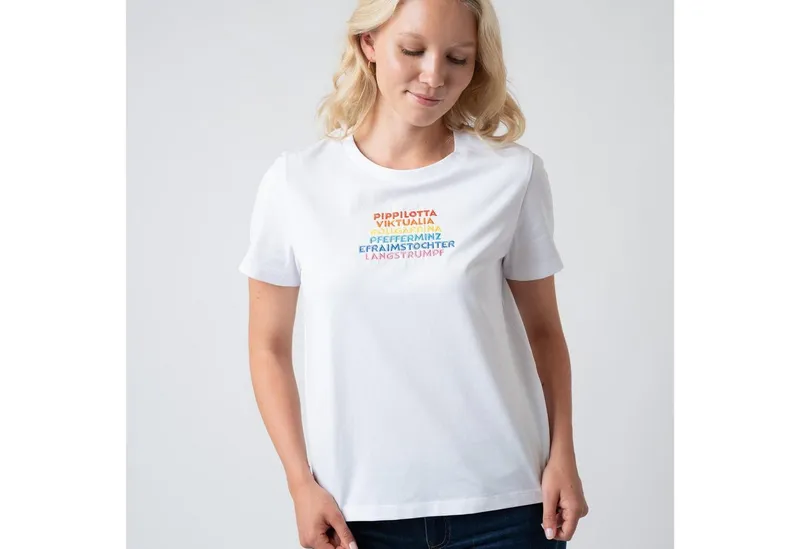 Bavarian Caps Bavarian Caps T-Shirt Bavarian Caps Damen T-Shirt "Pippilotta Viktualia" (T-Shirt, T-Shirt), Weiß, – Produktbild 3 von 5