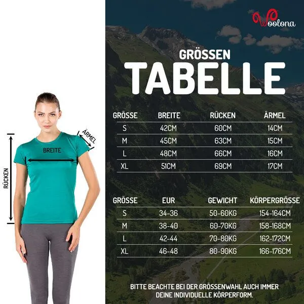 Woolona Woolona Rundhals-T-Shirt - Pera - 100% Merinowolle, Rot, – Produktbild 2 von 2