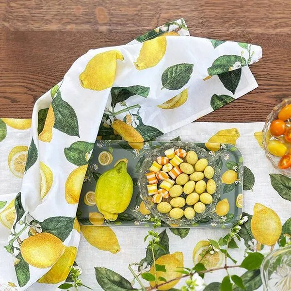 Koustrup Koustrup Gartenmotiv-Geschirrtücher aus 100% Bio-Baumwolle, 48 x 70 cm, Lemons, – Produktbild 3 von 4
