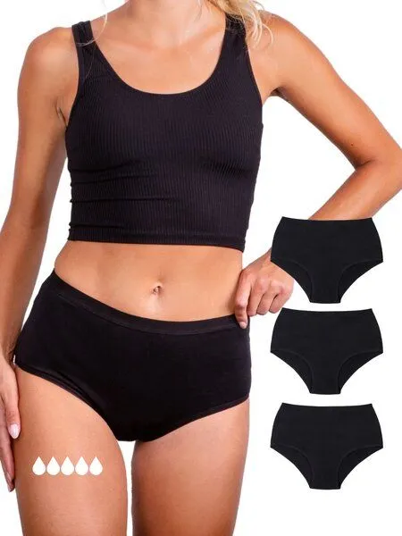 Taynie Taynie Extra starke Periodenunterwäsche Biozidfrei 60°C Comfort, 3er pack schwarz, – Produktbild 2 von 4