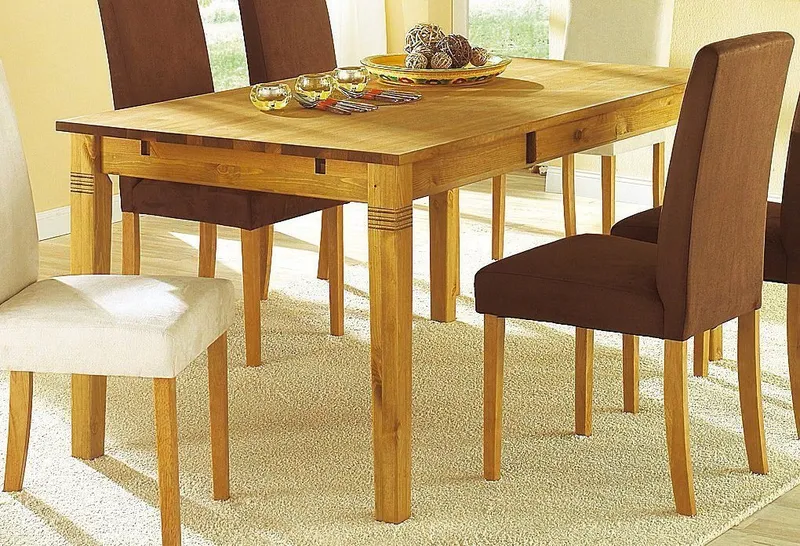 OTTO home Esstisch Danuta, Tisch, Speisetisch, wahlweise mit Schublade, aus massiver Kiefer, FSC®-zertifiziert, Braun, – Produktbild 5 von 8