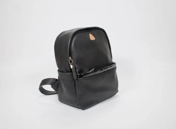 Ritagli di G Ritagli di G Damen Leder Rucksack ALINA - 100% Made in Italy, Schwarz, – Produktbild 2 von 2