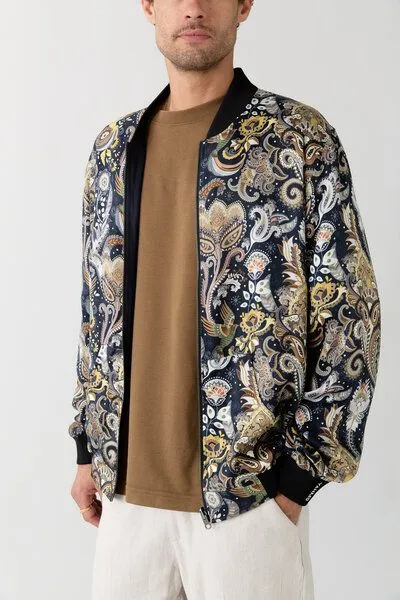 Yahmo Yahmo Cupro/Tencel Laslo Wendejacke, Bird/navy (blau), – Produktbild 3 von 4