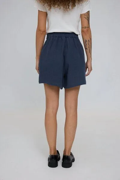 Mazine Mazine Linen Shorts aus 100% Leinen, Ink blue (blau), – Produktbild 3 von 4
