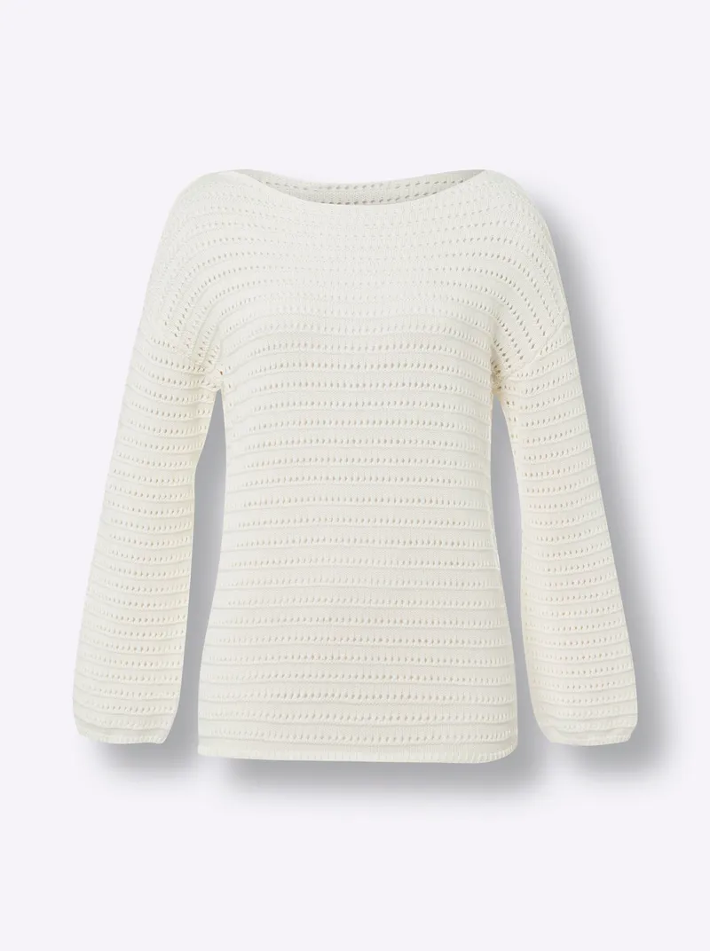 heine Ajourpullover ecru, Ecru, – Produktbild 1 von 2