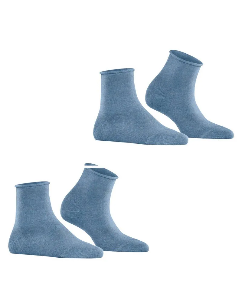 Esprit Kurzsocken Basic Pure (2 Paar) unifarbenes Basic-Design, Rollbündchen, Blau, – Produktbild 2 von 5
