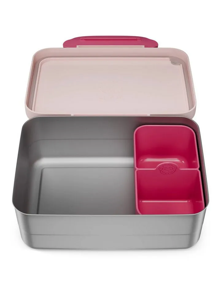 Affenzahn Affenzahn Lunchbox Edelstahl Brotdose, Edelstahl, (Edelstahl Brotdose, 2-tlg., 1x Brotdose, 1x Trennfach), spülmaschinengeeignet bis 45 Grad, Handwäsche empfohlen, Rosa, – Produktbild 2 von 5
