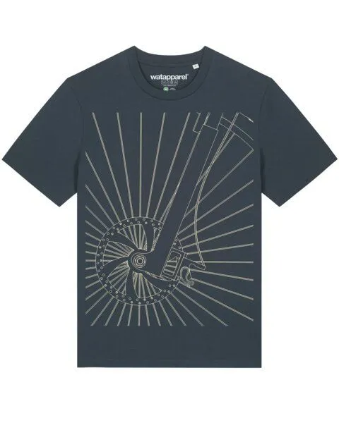 watapparel watapparel T-Shirt Unisex Fahrradspeichen, India ink grey, – Produktbild 1 von 3