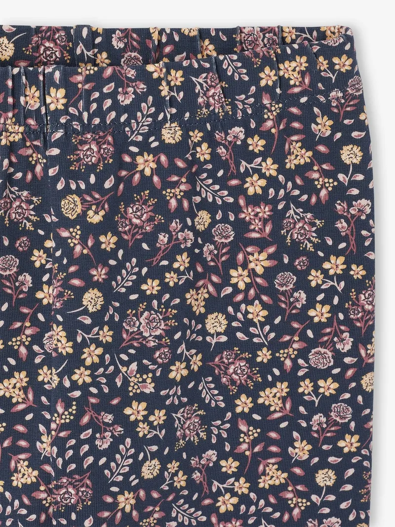 Vertbaudet Mädchen Leggings, Nachtblau geblümt, – Produktbild 2 von 2