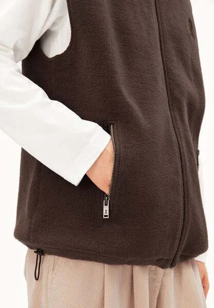 ARMEDANGELS ARMEDANGELS COTTON FLEECE Damen Weste aus Bio-Baumwolle, Claystone, – Produktbild 4 von 4