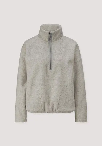 hessnatur hessnatur Wollfleece Troyer Relaxed aus reiner Bio-Merinowolle, Hellgrau, – Produktbild 4 von 4