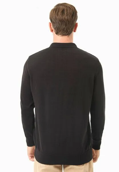 ORGANICATION ORGANICATION Polokragenpullover aus Bio-Baumwolle, Black, – Produktbild 4 von 4