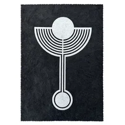 Veskor Cassiopeia Veskor Cassiopeia HEILIGER GRAL MENORA Kornkreis Linoldruck | 21 x 29,7 cm (A4) | Silber auf Schwarz – Produktbild 1 von 1