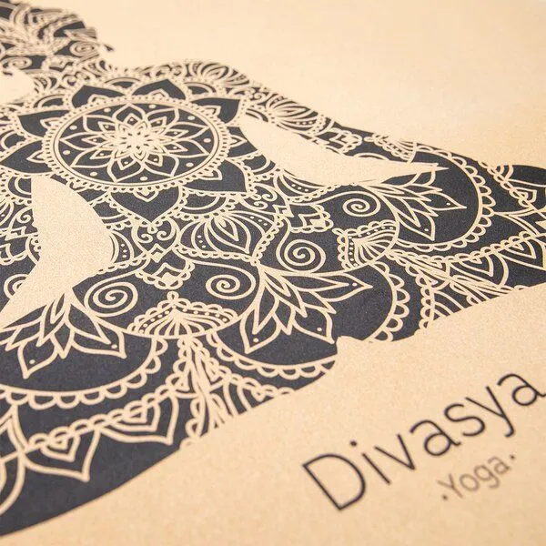 Divasya Divasya Meditationsmatte aus Kork & Naturkautschuk | 2 Motive, Natural, – Produktbild 4 von 4