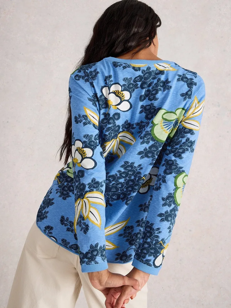 White Stuff Langarmshirt Clara - 38, Mittelblau, – Produktbild 4 von 4