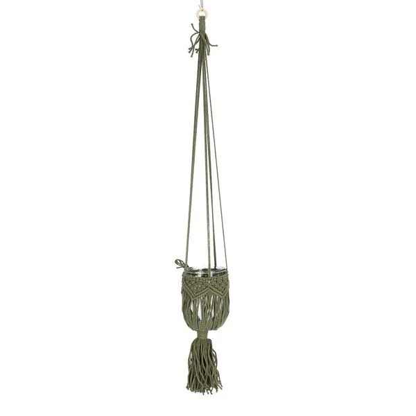 Manufactura Manufactura Makramee Windlicht, Avocado, – Produktbild 1 von 1