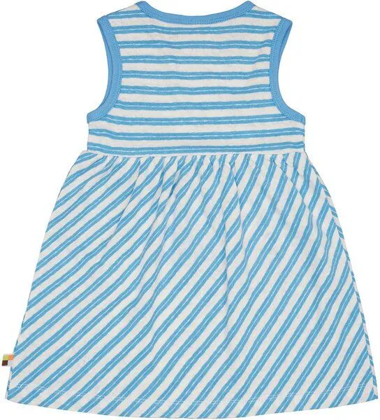 loud + proud loud + proud Babys & Kinder Kleid Streifen mit Leinen, GOTS-zertifiziert, Basin(blau), – Produktbild 2 von 2