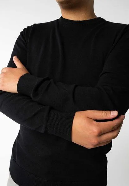 MELA MELA Feinstrick Pullover Style HIMAL aus 100% Bio-Baumwolle, Schwarz, – Produktbild 4 von 4